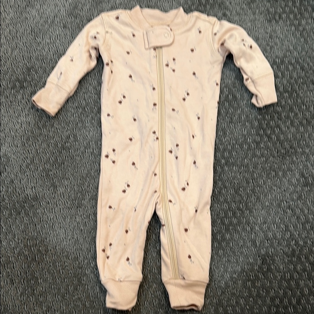 Quincy Mae Zip Longsleeve Sleeper || Tulips (0-3m)